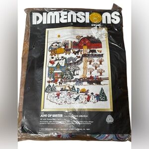 Unopened Vintage Dimensions JOYS OF WINTER Crewel Embroidery Kit from 1978